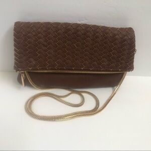 Neiman Marcus Handbag Purse Leather Brown Clutch